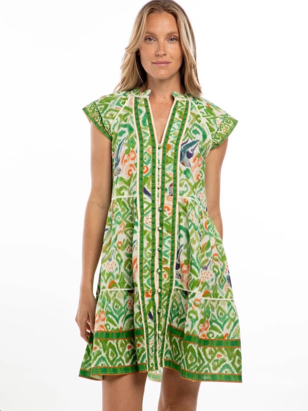 NWT! Bindu Stella Short Sleeve V-Neck Sundress